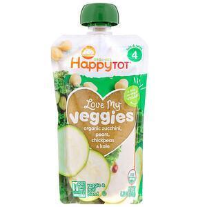 Happy Family Organics, Organics Happy Tot, Love My Veggies, Organic Zucchini, Pears, Chickpeas & Kale, 4.22 oz (120 g) - Supply Center USA