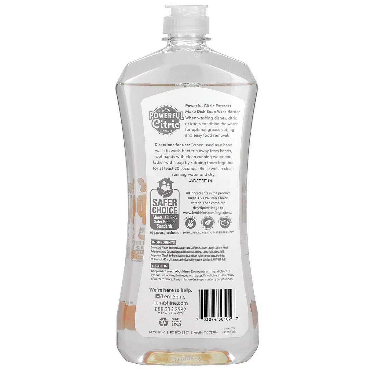 Lemi Shine, Concentrated Dish Soap, 22 fl oz (650 ml) - Supply Center USA