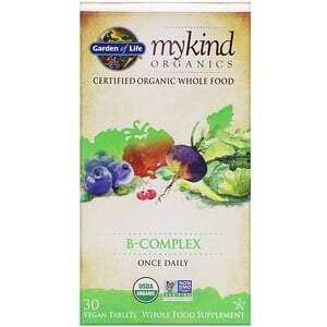 Garden of Life, MyKind Organics, B-Complex, 30 Vegan Tablets - Supply Center USA