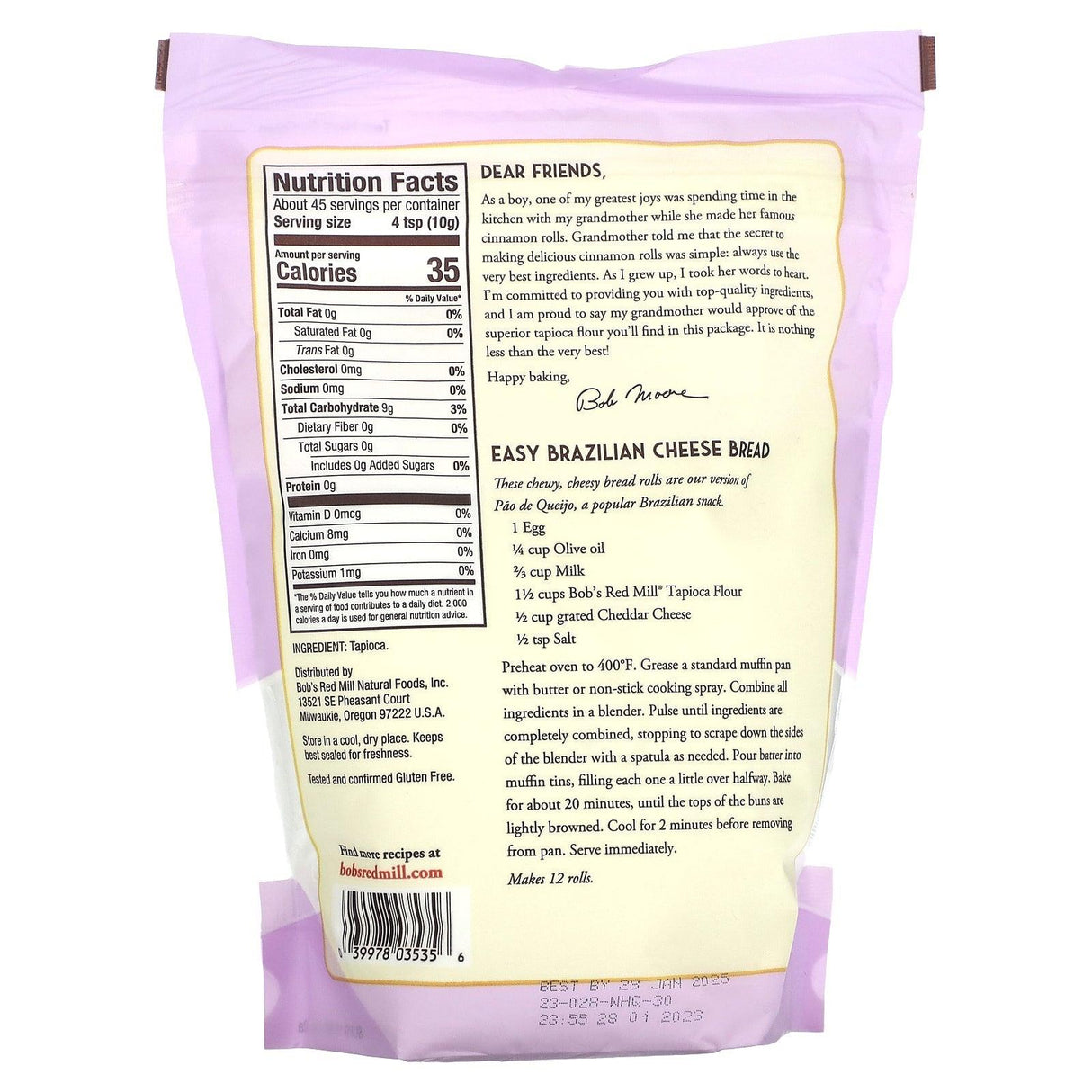 Bob's Red Mill, Tapioca Flour, 1 lb (454 g) - Supply Center USA