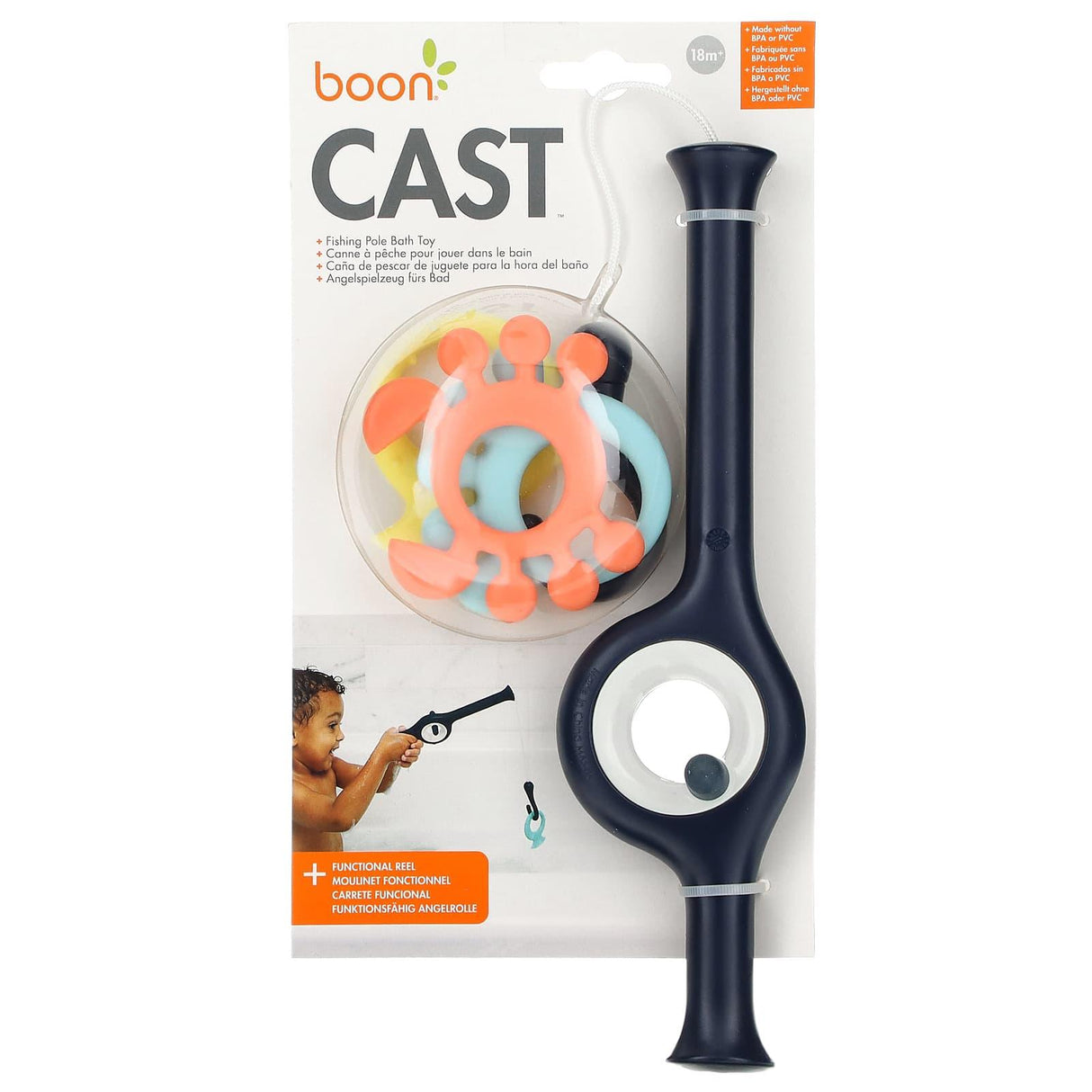 Boon, Cast, Fishing Pole Bath Toy, 18 Months+, 1 Count - Supply Center USA