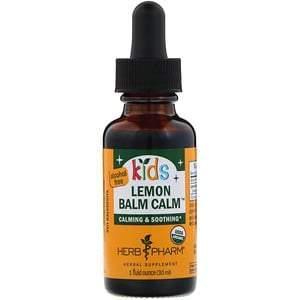 Herb Pharm, Kids Organic Lemon Balm Calm, Alcohol Free, 1 fl oz (30 ml) - Supply Center USA