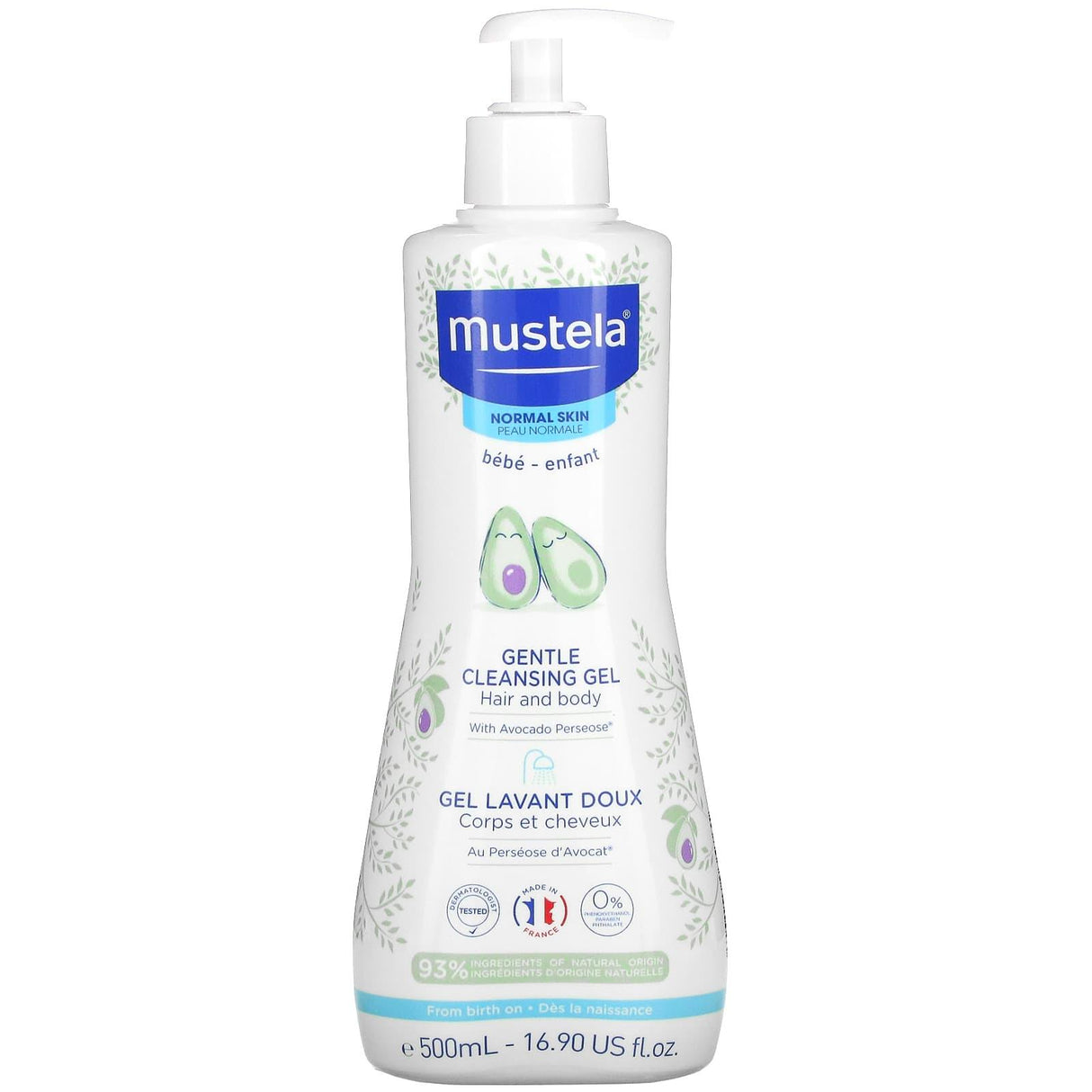 Mustela, Baby, Gentle Cleansing Hair and Body Gel with Avocado, For Normal Skin, 16.90 fl oz (500 ml) - Supply Center USA