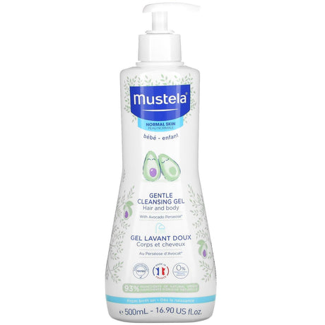 Mustela, Baby, Gentle Cleansing Hair and Body Gel with Avocado, For Normal Skin, 16.90 fl oz (500 ml) - Supply Center USA