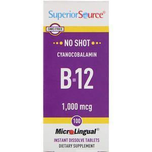 Superior Source, Cyanocobalamin B12, 1,000 mcg, 100 Tablets - HealthCentralUSA