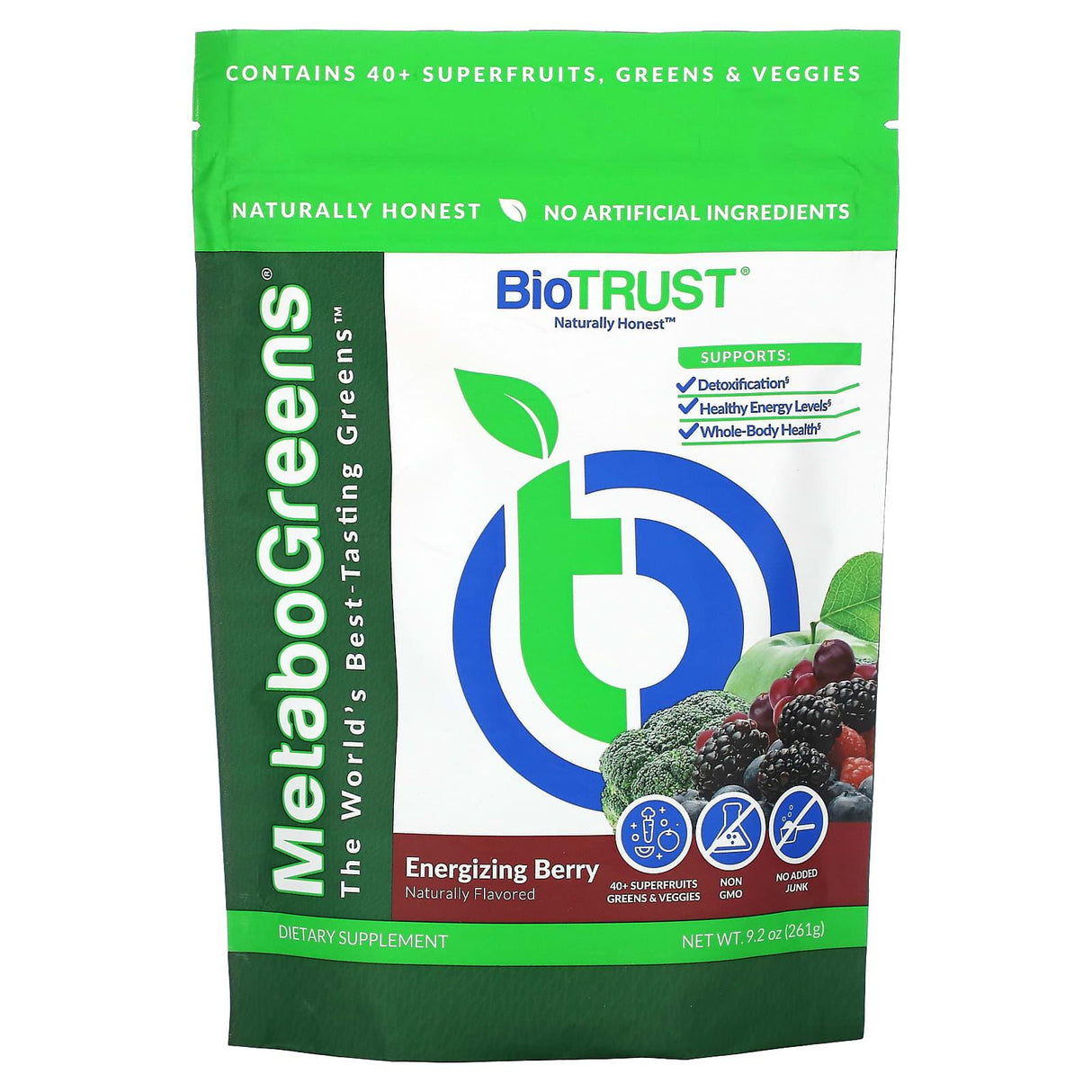 BioTRUST, MetaboGreens, Energizing Berry, 9.2 oz (261 g) - Supply Center USA