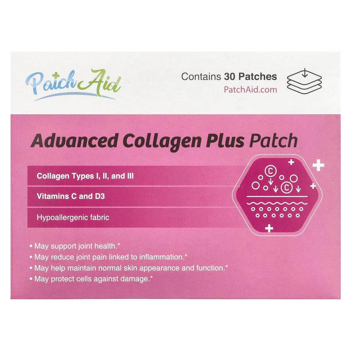 PatchAid, Advanced Collagen Plus Patch , 30 Patches - Supply Center USA