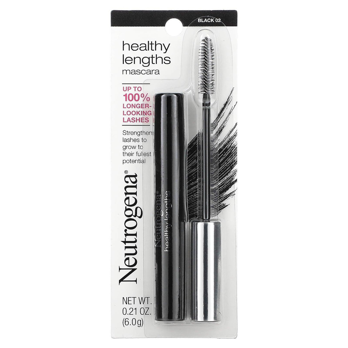 Neutrogena, Healthy Lengths Mascara, Black 02, 0.21 oz (6 g) - Supply Center USA