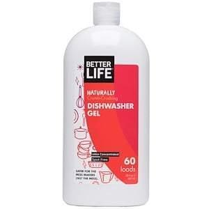 Better Life, Naturally Crumb-Crushing Dishwasher Gel, Fragrance Free, 60 Loads, 30 oz (887 ml) - Supply Center USA