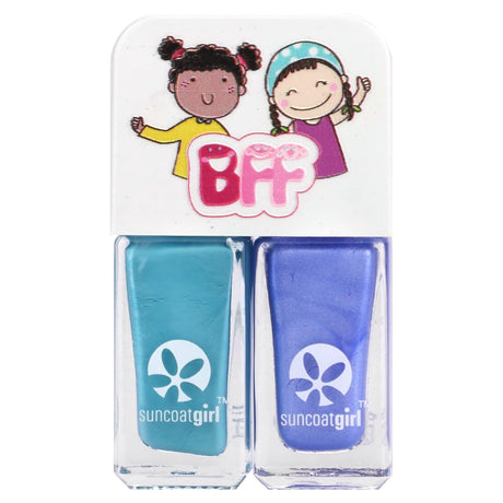 SuncoatGirl, Twinnies Nail Polish Duo Set, Creamy Turquoise & Shimmery Sky Blue, 2 Piece Set - Supply Center USA