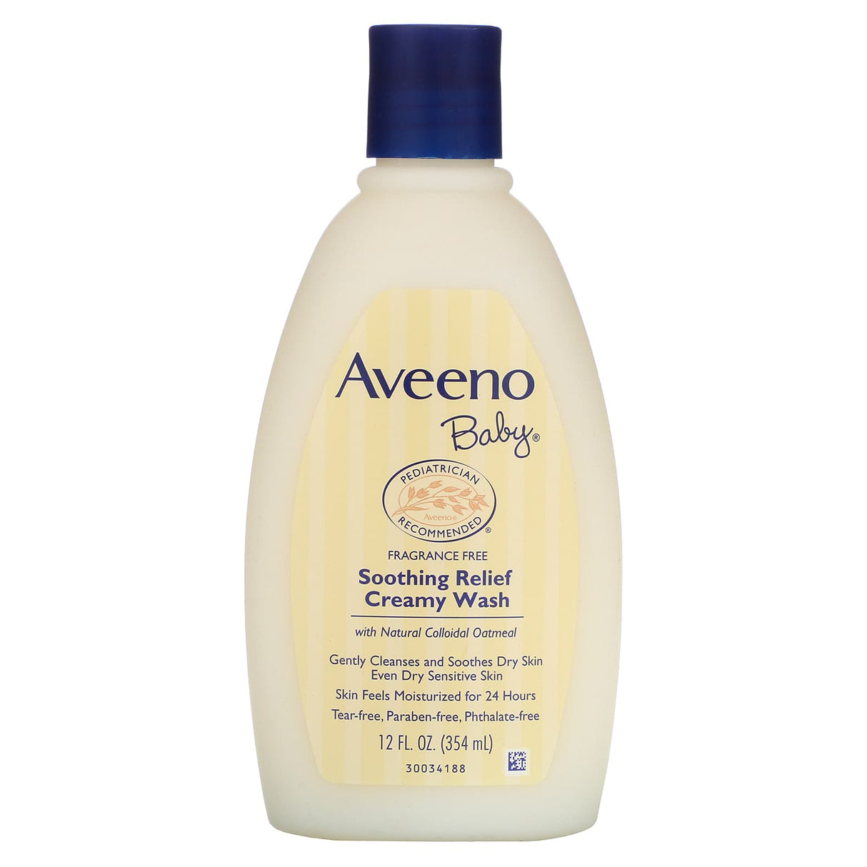Aveeno, Baby, Soothing Relief Creamy Wash, Fragrance Free, 8 fl oz (236 ml)