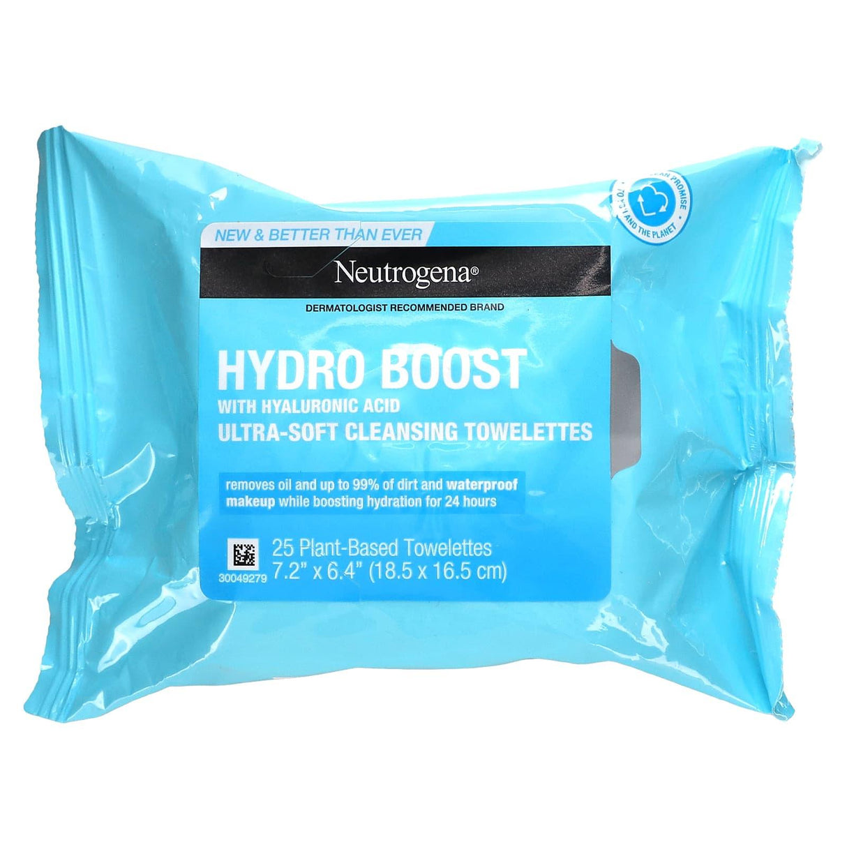 Neutrogena, Hydro Boost with Hyaluronic Acid, Ultra-Soft Cleansing Towelettes, 25 Plant-Based Towelettes - Supply Center USA