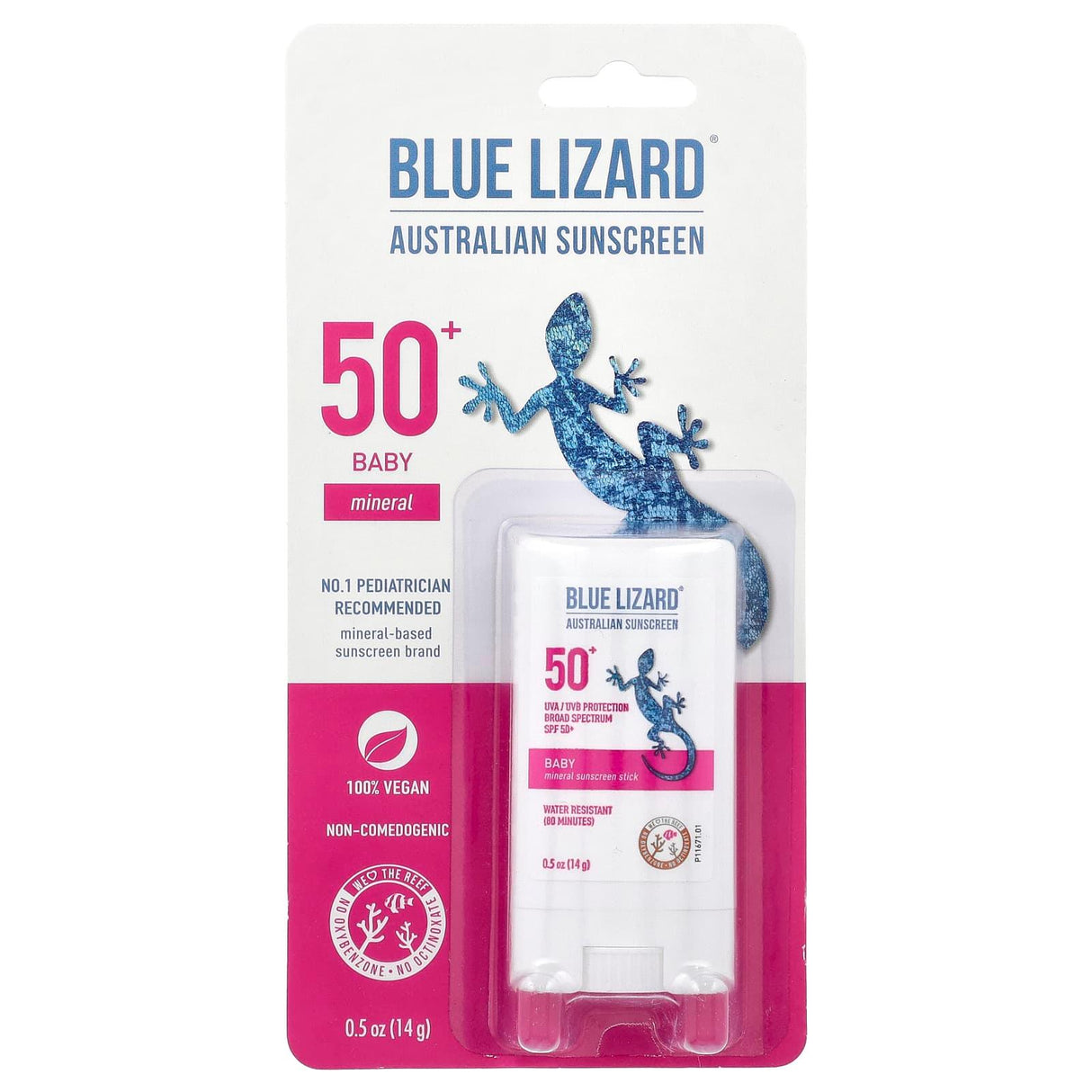 Blue Lizard Australian Sunscreen, Baby, Mineral Sunscreen Stick, SPF50+, 0.5 oz (14 g) - Supply Center USA