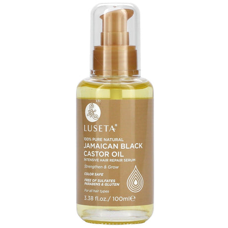 Luseta Beauty, Jamaican Black Castor Oil, Intensive Hair Serum, 3.38 fl oz (100 ml) - Supply Center USA