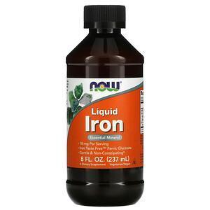 Now Foods, Liquid Iron, 8 fl oz (237 ml) - Supply Center USA