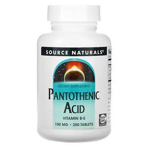 Source Naturals, Pantothenic Acid, 100 mg, 250 Tablets - Supply Center USA