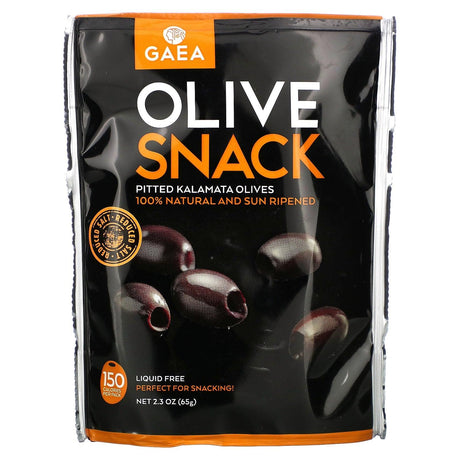 Gaea, Olive Snack, Pitted Kalamata Olives, 2.3 oz (65 g) - Supply Center USA