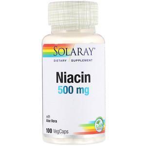 Solaray, Niacin, 500 mg, 100 VegCaps - Supply Center USA