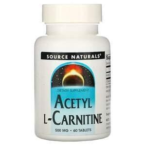 Source Naturals, Acetyl L-Carnitine, 500 mg, 60 Tablets - Supply Center USA