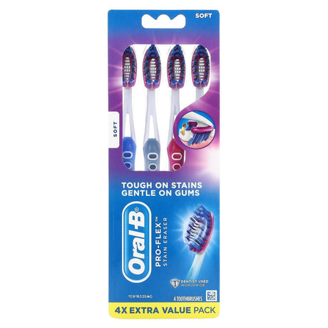 Oral-B, Pro-Flex Toothbrushes, Soft, 4 Toothbrushes - Supply Center USA