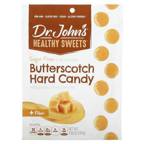 Dr. John's Healthy Sweets, Butterscotch Hard Candy, + Fiber, Sugar Free, 3.85 oz (109 g) - Supply Center USA