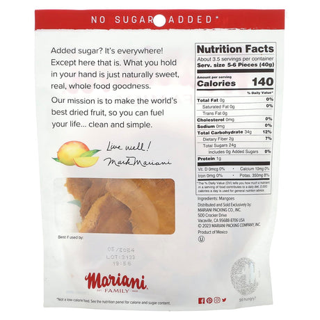 Mariani Dried Fruit, Family, Mango, 5 oz (142 g) - Supply Center USA