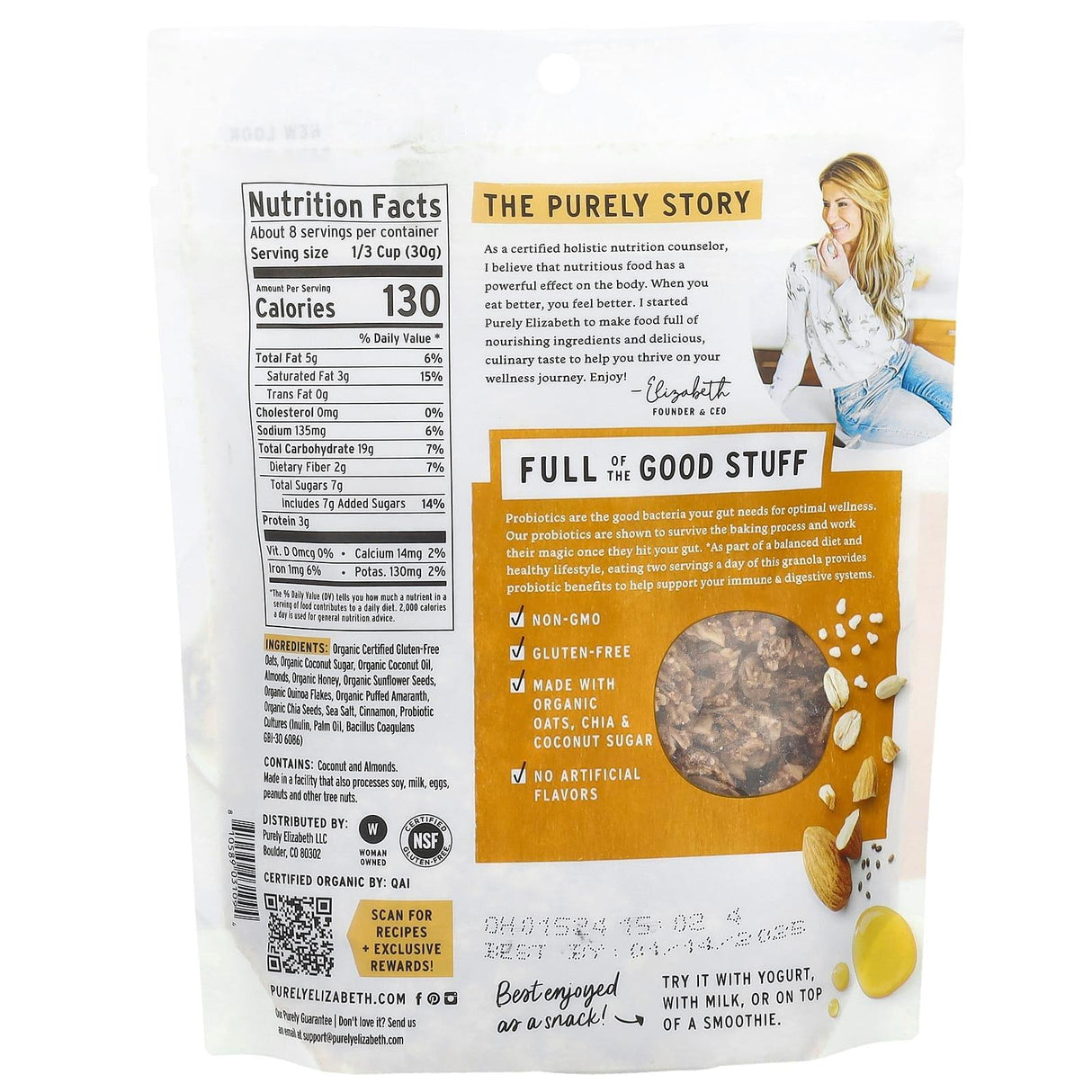 Purely Elizabeth, Ancient Grain Granola With Probiotics, Honey Almond, 8 oz (227 g) - Supply Center USA