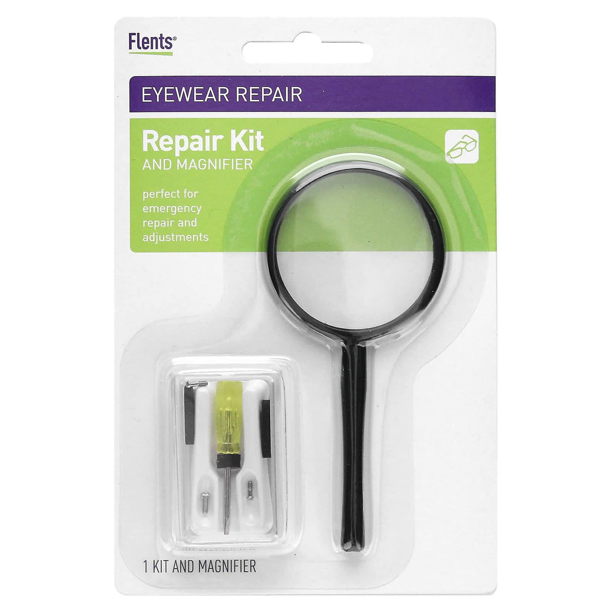 Flents, Eyewear Repair Kit and Magnifier, 2 Count - Supply Center USA