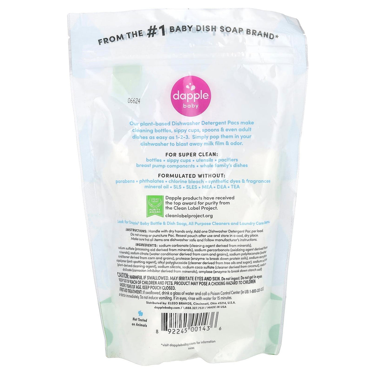 Dapple Baby, Plant-Based Breast Pump Wipes, Fragrance Free, 25 Wipes - Supply Center USA