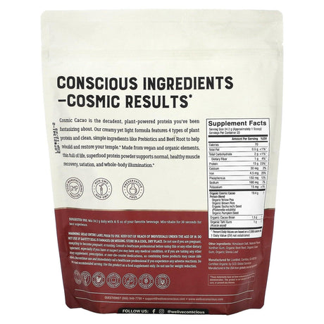 Live Conscious, Organic Protein, Cosmic Cacao, 1.07 lb (484 g) - Supply Center USA