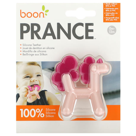 Boon, Prance, Unicorn, Silicone Teether, 0-12 months, Pink, 1 Count - Supply Center USA