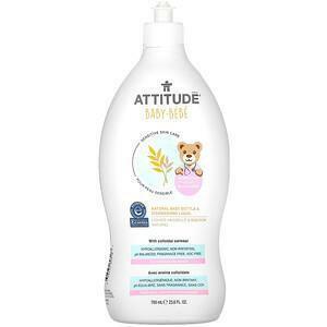 ATTITUDE, Baby, Natural Baby Bottle & Dishwashing Liquid, 23.6 fl oz (700 ml) - Supply Center USA