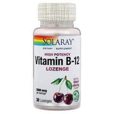 Solaray, Vitamin B-12, Natural Black Cherry, 5,000 mcg, 30 Lozenges - Supply Center USA