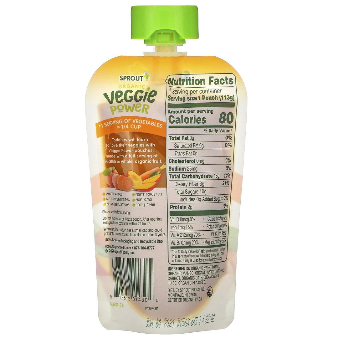 Sprout Organic, Veggie Power, Sweet Potato with Mango, Apricot & Carrot, 4 oz (113 g) - HealthCentralUSA