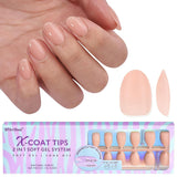 Btartboxnails XS Short Square Gel Nail Tips - Pre Colored Milky White Soft Gel Nail Tips, Milky White Press on Nails, Natural XCOATTIPS Pre Applied Tip Primer