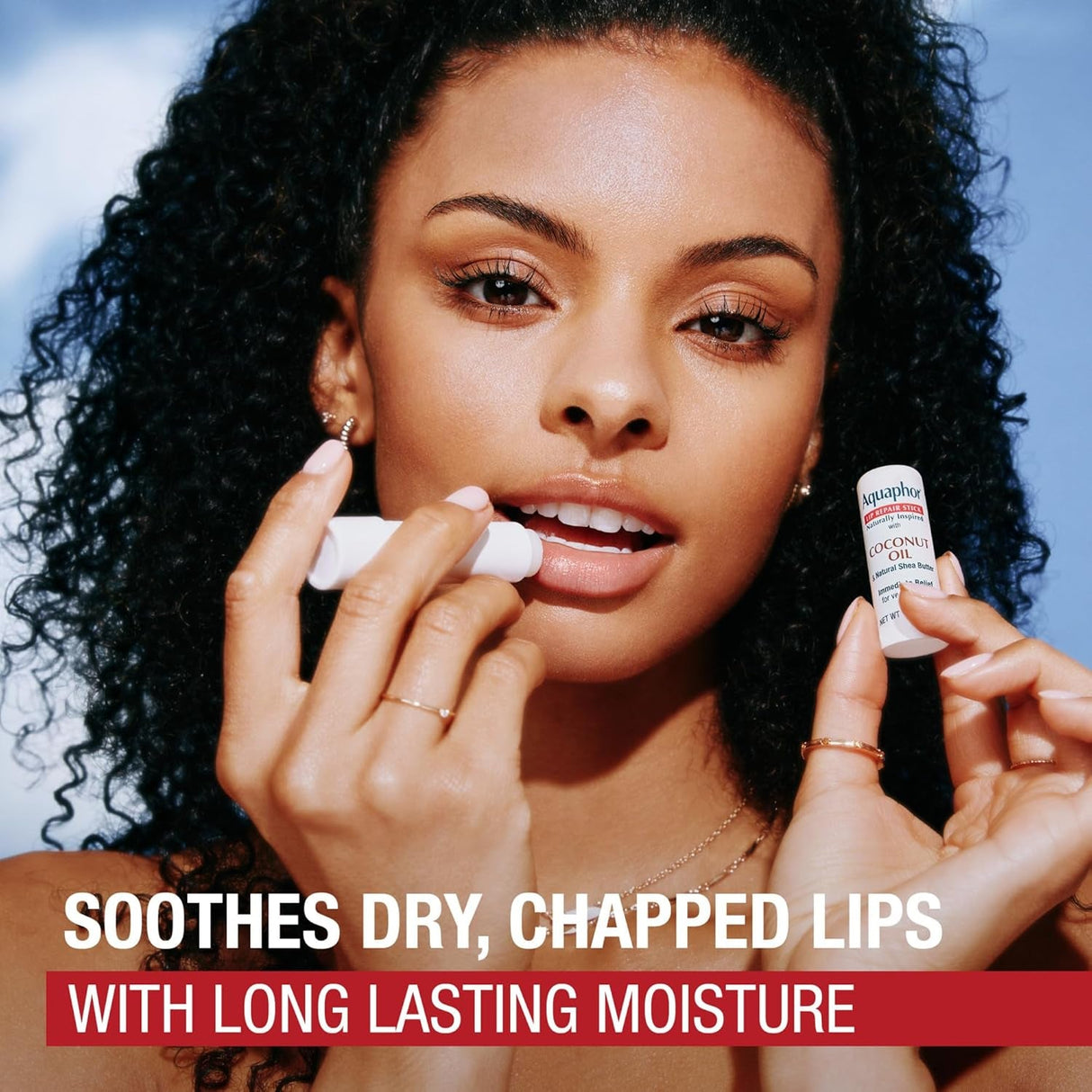 Aquaphor Naturally Inspired Lip Repair Stick with Coconut Oil and Natural Shea Butter, Hydrating Lip Balm Stick Immediately Relieves Dryness and Soothes Chapped Lips, 0.17 Oz Stick