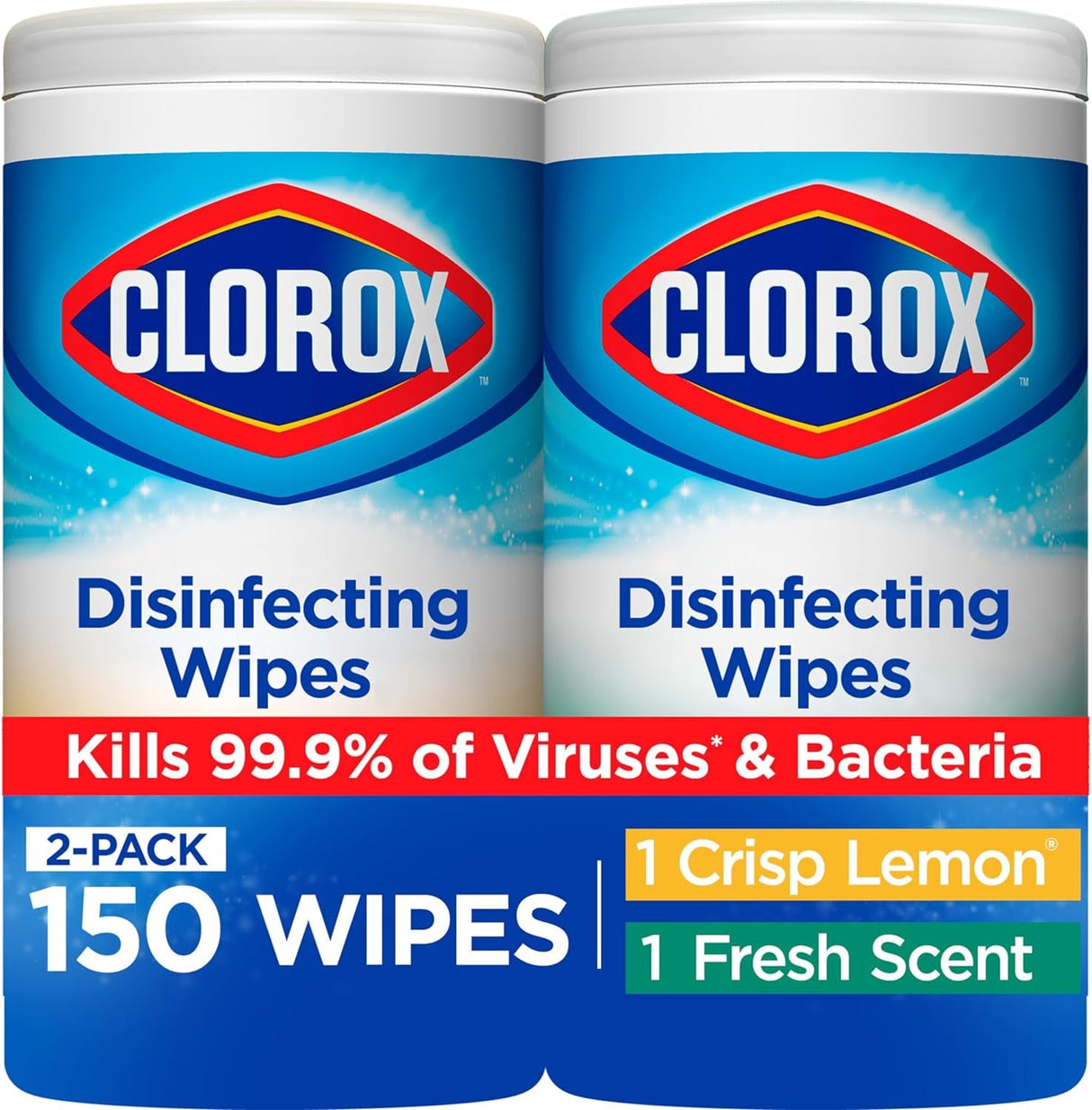 Clorox Disinfecting Wipes Value Pack, Bleach Free Cleaning Wipes, 75 Count Each, Pack of 4