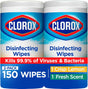 Clorox Disinfecting Wipes Value Pack, Bleach Free Cleaning Wipes, 75 Count Each, Pack of 4