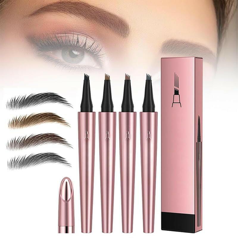 3D Microblading Eyebrow Tattoo Pencil 4 Fork Tip, 2024 Upgrade 3D Waterproof Magic Eyebrow Pencil Microblading Eyebrow Pencil Natural Makeup Fine Stroke Eyebrow Pencil with Micro-Fork Tip - Supply Center USA