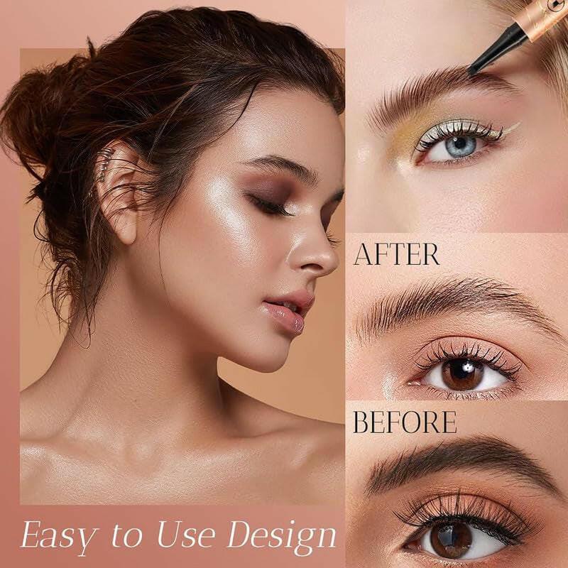 3D Microblading Eyebrow Tattoo Pencil 4 Fork Tip, 2024 Upgrade 3D Waterproof Magic Eyebrow Pencil Microblading Eyebrow Pencil Natural Makeup Fine Stroke Eyebrow Pencil with Micro-Fork Tip - Supply Center USA