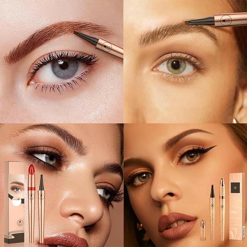 3D Microblading Eyebrow Tattoo Pencil 4 Fork Tip, 2024 Upgrade 3D Waterproof Magic Eyebrow Pencil Microblading Eyebrow Pencil Natural Makeup Fine Stroke Eyebrow Pencil with Micro-Fork Tip - Supply Center USA