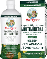 Maryruth Organics Nighttime Liquid Multimineral Sleep Supplement, Sugar Free, Calm Magnesium Citrate Sleep, NO Melatonin, Calcium Magnesium Zinc, 4 Flavors Available, Vegan, Gluten Free, 32 Servings - Supply Center USA