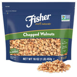 Fisher Chef'S Naturals Walnut & Pieces, Naturally Gluten Free, No Preservatives, Non-Gmo, Halves, 16 Oz