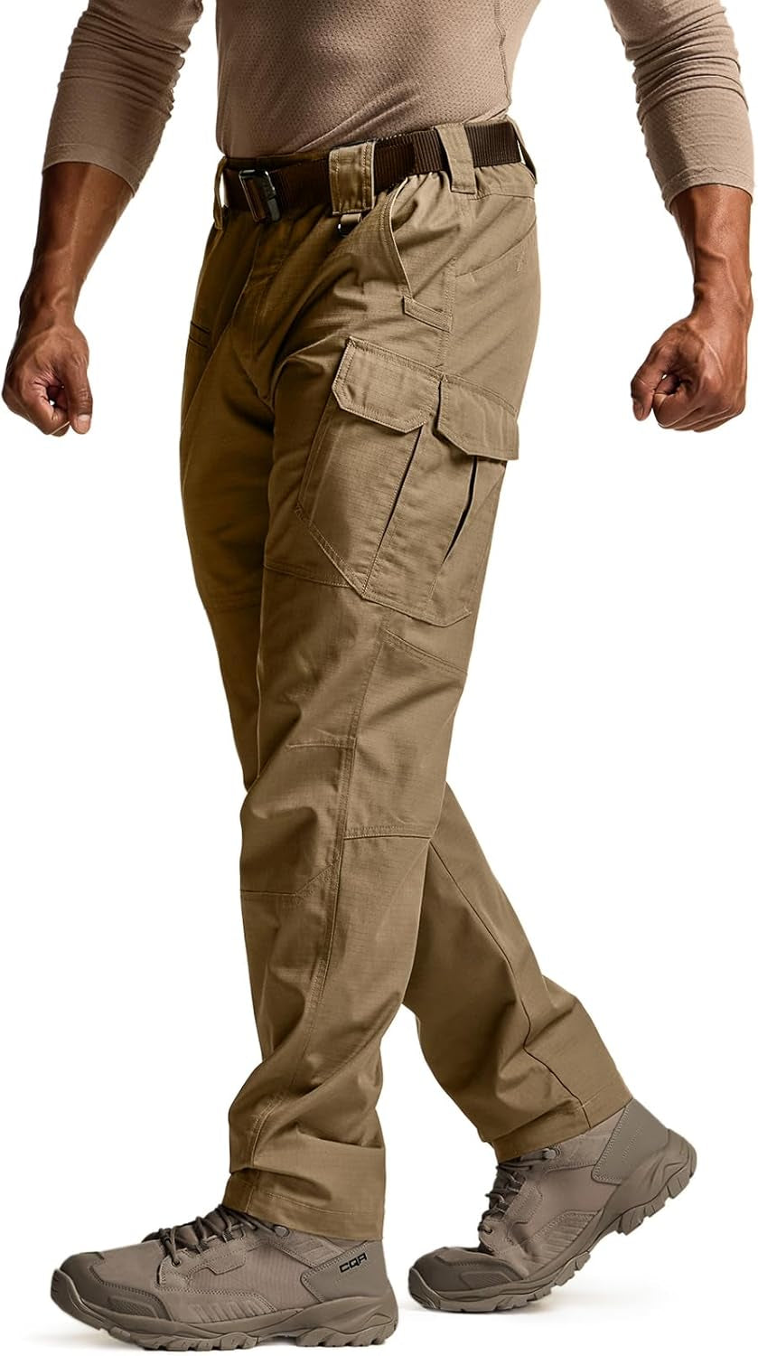 CQR Men'S Tactical Pants, Water Resistant Ripstop Cargo Pants, Lightweight EDC Work Hiking Pants, Outdoor Apparel