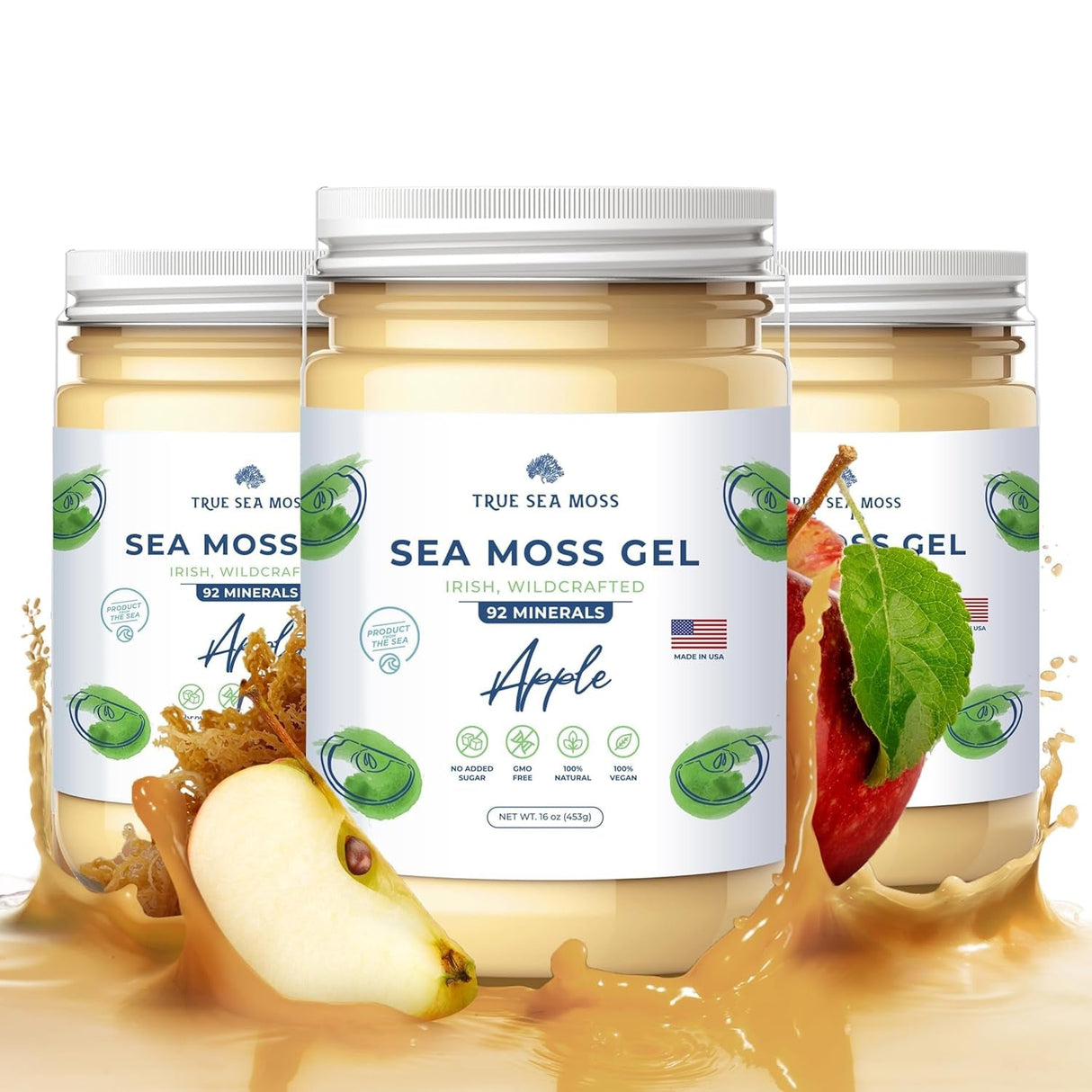 Trueseamoss Wildcrafted Irish Sea Moss Gel –7 Flavors- Nutritious Raw Seamoss Rich in Minerals, Proteins & Vitamins – Antioxidant Health Sea Moss, Vegan Made in USA (MANGO/PINEAPPLE, 1)