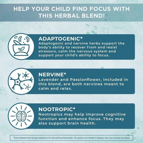 Maryruth Organics Kids Brain Supplements for Memory and Focus, USDA Organic Drops with Ginkgo Biloba, Rhodiola Root & Licorice Root, Focus & Attention, Calm, Vegan, Non-Gmo, Gluten Free, 30 Servings - Supply Center USA