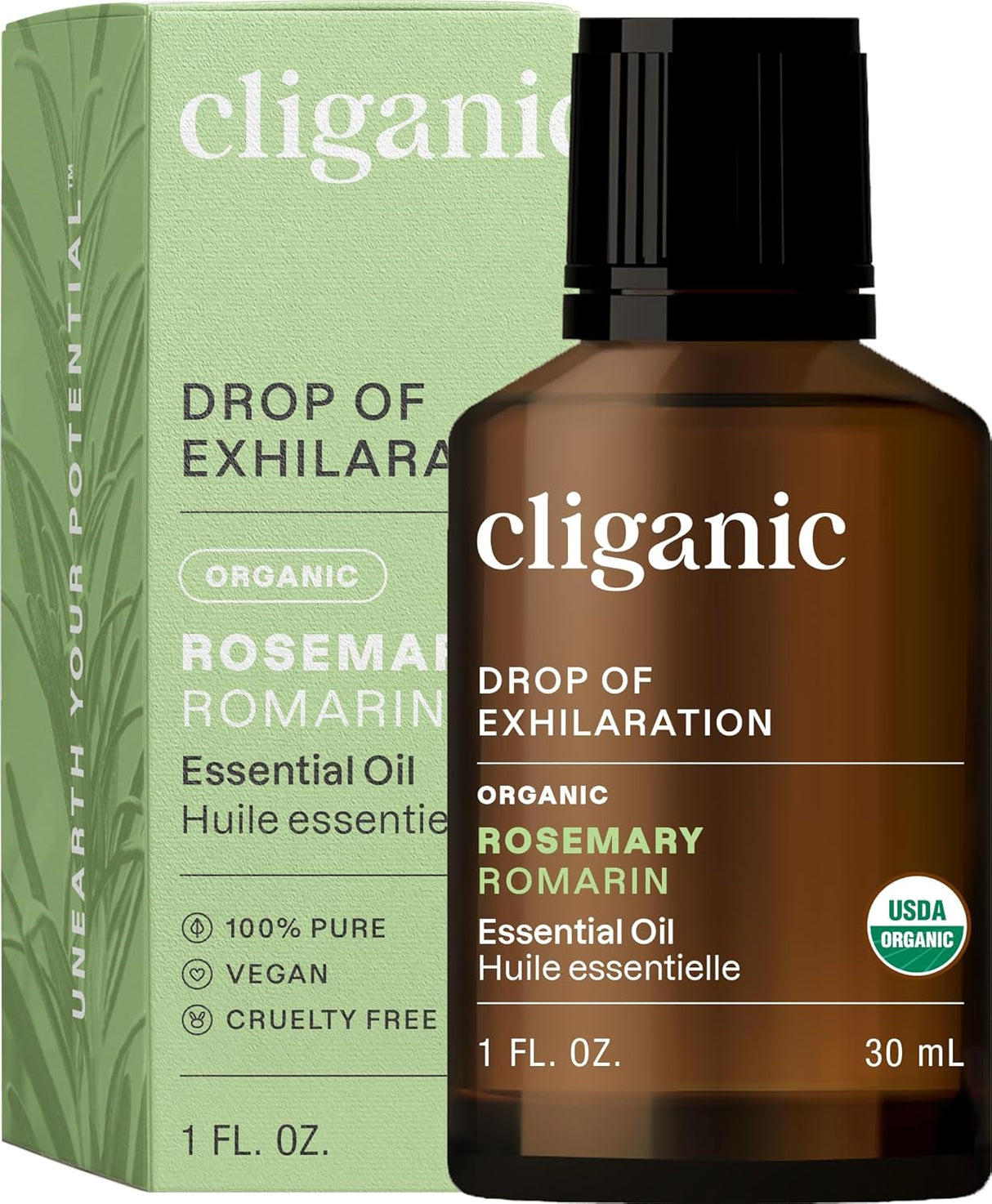 Cliganic Organic Essential Oils Set (Top 5) - 100% Pure Natural - Aromatherapy, Candle Making - Peppermint, Lavender, Eucalyptus, Lemongrass & Orange (Packaging May Vary)
