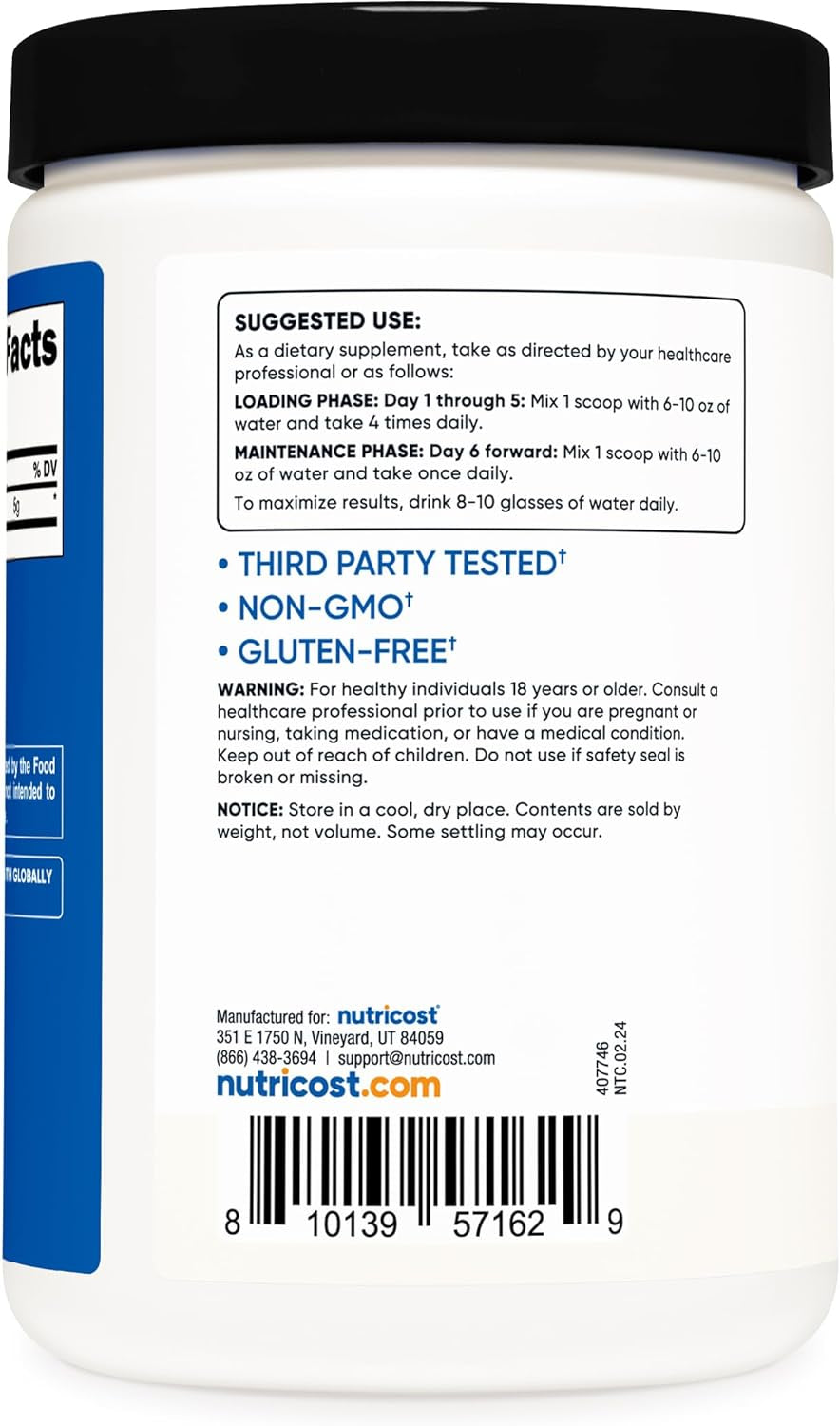 Nutricost Creatine Monohydrate Micronized Powder 500G, 5000Mg per Serv (5G) - Micronized Creatine Monohydrate, 100 Servings, 17.9 Oz