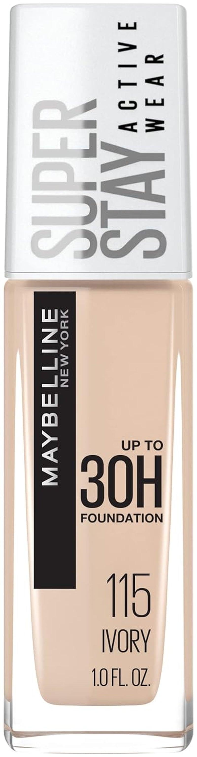 Maybelline Super Stay Full Coverage Liquid Foundation Active Wear Makeup, up to 30Hr Wear, Transfer, Sweat & Water Resistant, Matte Finish, Light Beige, 1 Count - Supply Center USA