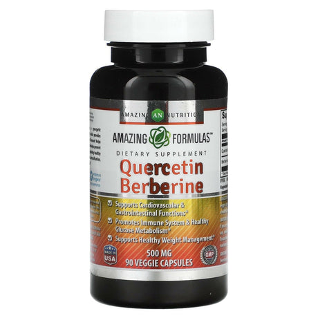 Amazing Nutrition, Quercetin Berberine, 500 mg, 90 Veggie Capsules - Supply Center USA